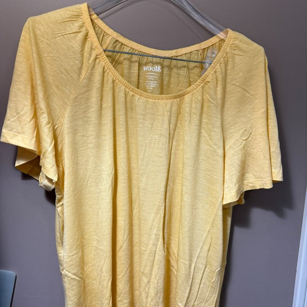 Woo& Lilah Gathered Neck Tee